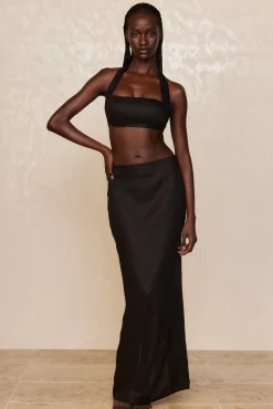 Montserrat Top - Black Linen