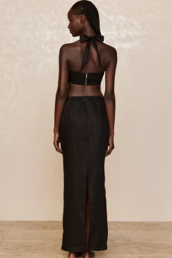 Montserrat Top - Black Linen