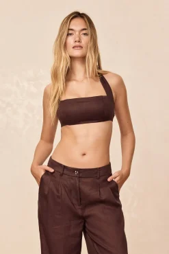 Montserrat Top - Espresso Linen