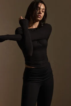 Paddington Long Sleeve - Black Lightweight Rib