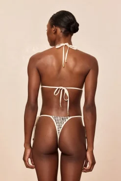 Palma Thong Colorblock - Black Gingham