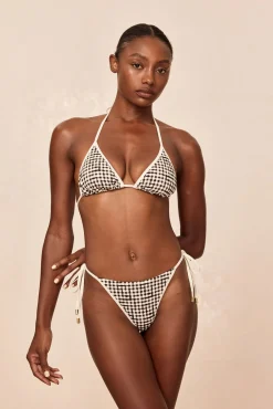 Palma Top Colorblock - Black Gingham