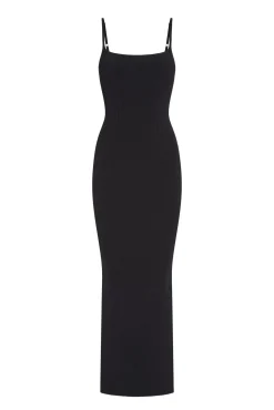 Provence Dress - Black Knit Rib