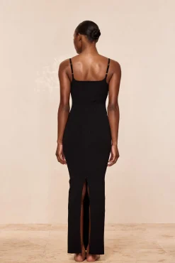 Provence Dress - Black Knit Rib