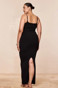 Provence Dress - Black Knit Rib