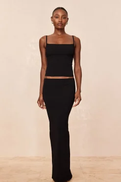 Provence Top - Black Knit Rib