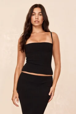 Provence Top - Black Knit Rib