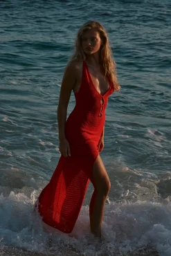 Ramatuelle Dress - Chili Pepper Lace Crochet