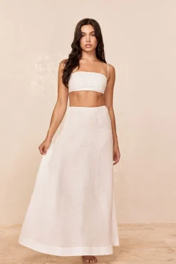 San Diego Skirt - White Linen