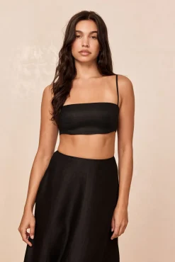 San Diego Top - Black Linen