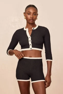 Santa Cruz Short - Black/Ivory Crinkle