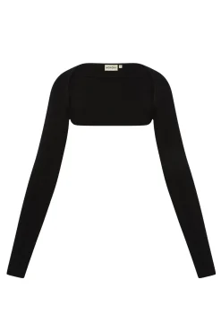 Silver Lake Knitwear Bolero - Black Rib