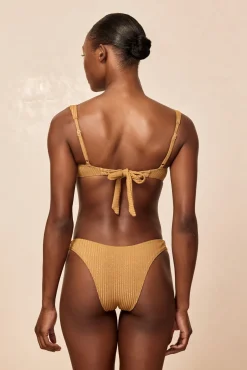 Sorrento Top - Antique Gold Lurex Rib