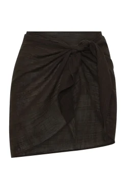 South Beach Sarong - Black Crinkle