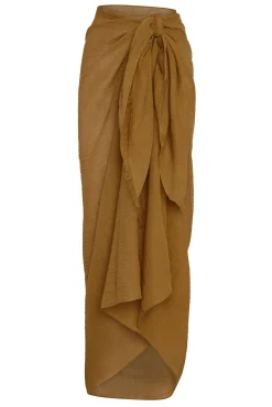 St. Tropez Sarong - Antique Gold Crinkle Linen