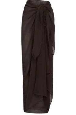 St. Tropez Sarong - Espresso Crinkle Linen