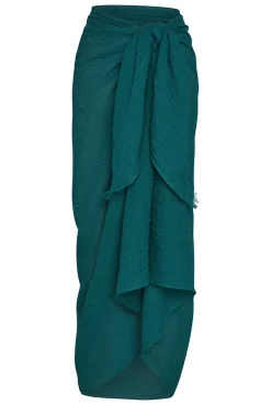 St. Tropez Sarong - Evergreen Crinkle Linen