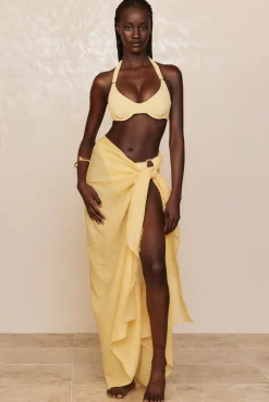 St. Tropez Sarong - Honey Crinkle Linen