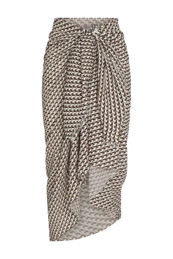 St. Tropez Sarong - Husk Geo Crinkle Linen