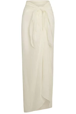 St. Tropez Sarong - Ivory Crinkle Linen