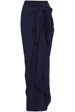 St. Tropez Sarong - Midnight Crinkle Linen