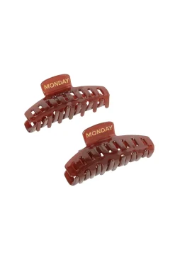 Staniel Cay Medium Hair Clip Set - Brown