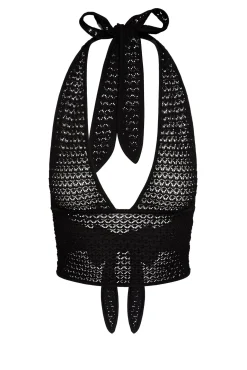 Toulon Top - Black Lace Crochet