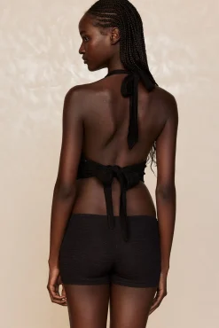 Toulon Top - Black Lace Crochet